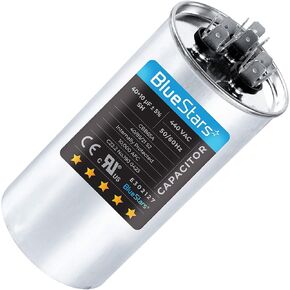 35 MFD uf ± 5% MFD 370 V VAC or 440 Volt Multi-Purpose Motor Run Round Capacitor by Blue Stars - Compatible for Air Conditioner or Heat Pump Condenser - Pack of 1