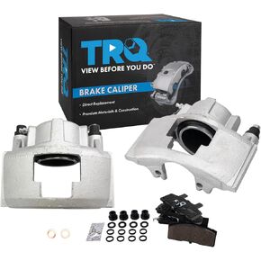 TRQ الأمامي الفرامل الفرجار مجموعة منصات الفرامل السيراميك متوافقة مع 90-00 كاديلاك 88-02 شيفروليه 94-99 دودج GMC