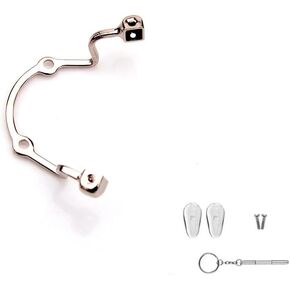 Eyeglass Nose Pads Arm Pieces Stainless Steel Sunglasses Repair Parts and 3-in-1 Screwdriver for Reading Glasses
