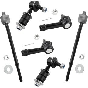 6pcs Front Stabilizer Sway Bar End Link Inner & Outer Tie Rod Ends Driver Passenger Side for Nissan 200SX 1995-1998, for Nissan Sentra 1995-1999, for Nissan Sentra 2000-2006 K90354 ES2814 EV380
