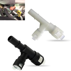 Qodolsi 2 PCS أنبوب ماء ماء Tipe T-Connector ، موصل ماء ماء للتبريد من البلاستيك ، جزء من OEM #15055343 15055342 ، متوافق مع نماذج Cadillac Chevrolet GMC (أسود وأبيض)