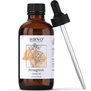 HBNO Fenugreek Oil - 4 أوقية (120 مل) حجم القيمة - مثالية للشامبو والصابون والناشر والمستحضرات ومنتجات العناية بالبشرة