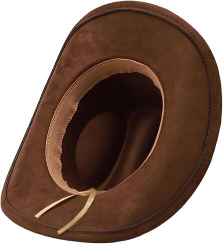 Western Cowboy Hat for Men Cowgirl Hat for Women Unisex Wide Brim Felt Fedora Hats Classic Flat Top Hats with Buckle Belt in Kuwait