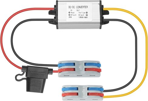 Voltage Reducer DC Converter 10-60V 12V/24V/36v/48V to 5V5A Voltage Step down,Transformer with Fuse,Waterproof Supply Module Buck Transformer for Golf Cart, Forklifts Car in Saudi Arabia