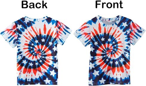 بويز فتيات 4 يوليو تي شيرت العلم الأمريكي Tees Kids Toddler Short Sleeve Tee Stirts من 4 إلى 10 سنوات in Saudi Arabia