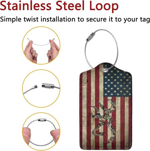 2 Pack Luggage Tags for Suitcase, Privacy Cover ID Label with Stainless Steel and Address Card for Travel Bag Backpack Cruise Ship Essentials Tag Women Men - Retro Cassette Tape in Kuwait