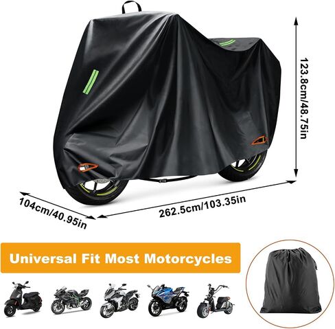 Motorcycle Cover 210D Waterproof Outdoor Protection Scooter Cover Fits Motorcycles Length up to 96" in Saudi Arabia