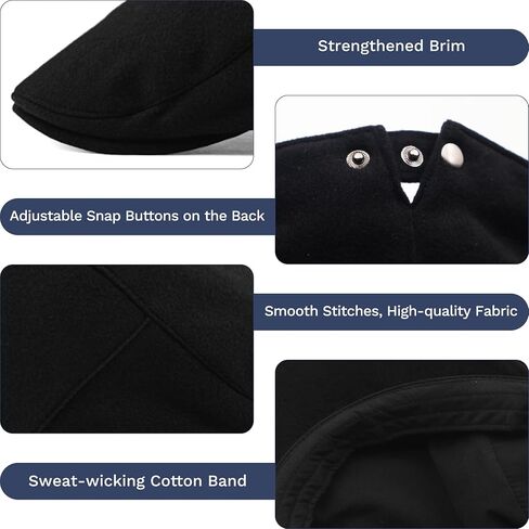 KUJUHA Newsboy Hats for Men Flat Irish Cabbie Ivy Gatsby Newsboy Driving Hat Hunting Cap Winter Hat in Kuwait