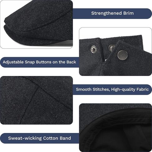 KUJUHA Newsboy Hats for Men Flat Irish Cabbie Ivy Gatsby Newsboy Driving Hat Hunting Cap Winter Hat in Kuwait