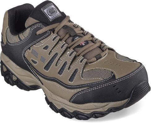 Skechers Men's Cankton Steel Toe Construction Shoe – Electrical Hazard Rated, Memory Foam, Pebble/Black, 10.5 Wide in Saudi Arabia