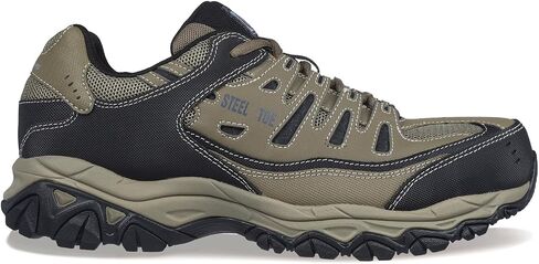 Skechers Men's Cankton Steel Toe Construction Shoe – Electrical Hazard Rated, Memory Foam, Pebble/Black, 10.5 Wide in Saudi Arabia