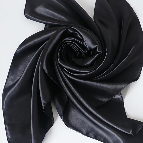 35" Large Square Satin Head Scarf, Neck Scarf Hair Wrapping Satin Bandana for Halloween Retro Women Costume Accessory in Kuwait