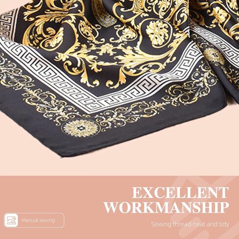 35x35 Inch Head Scarf for Women Like Silk Scarf Hair Scarf -Multipurpose Neck Wrap, Headband, Shawl, Belt & Bag Accessory in Kuwait