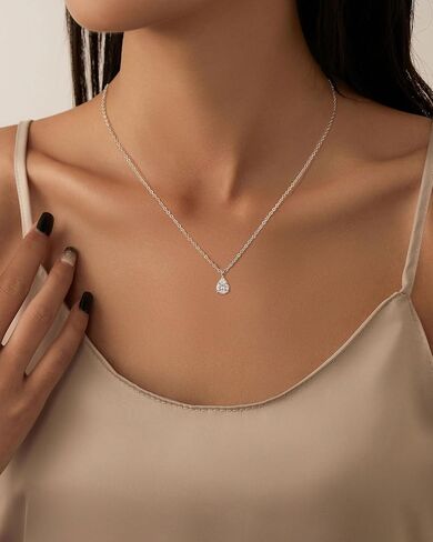ACECHA Silver Layered Necklaces for Women, Dainty Singapore Chain Choker Necklace with Simple Diamond Pendant Trendy Charm Jewelry Gifts in Saudi Arabia