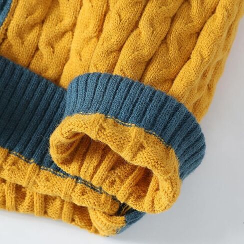 GURUNVANI Mens Patchwork Sweater Colorblock Knit Jumper Vintage Cable Knitted Pullover Sweater in Saudi Arabia