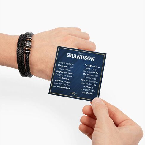 FG Family Gift Mall Grandson Birthday Ideas, Men Jewelry, Sentimental Gifts for Grandkid, Ideas for Grandson Grandkid Gifts from Granparent with Message Card and Gift Box in Saudi Arabia