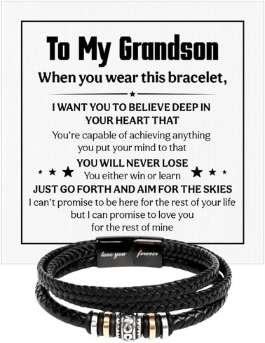 FG Family Gift Mall Grandson Birthday Ideas, Men Jewelry, Sentimental Gifts for Grandkid, Ideas for Grandson Grandkid Gifts from Granparent with Message Card and Gift Box in Saudi Arabia