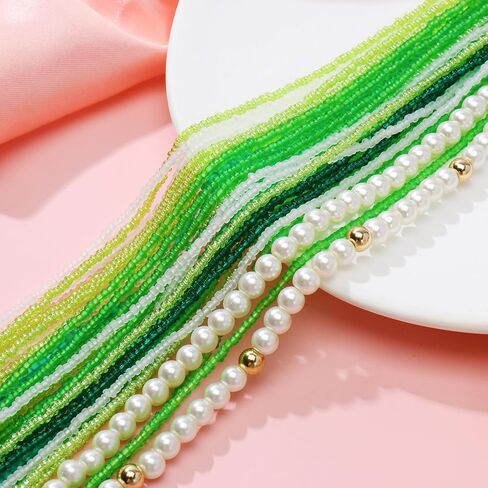 Bocar Multi Layer Chunky Bib Statement Mix Color Beads Pearl Cluster Collar Necklace for Women Gift (NK-10775) in Saudi Arabia