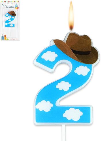 Cartoon Story Birthday Candle Blue Sky White Cloud Rocket Candle Toy Theme Birthday Party Supplies (Number 2) in Saudi Arabia