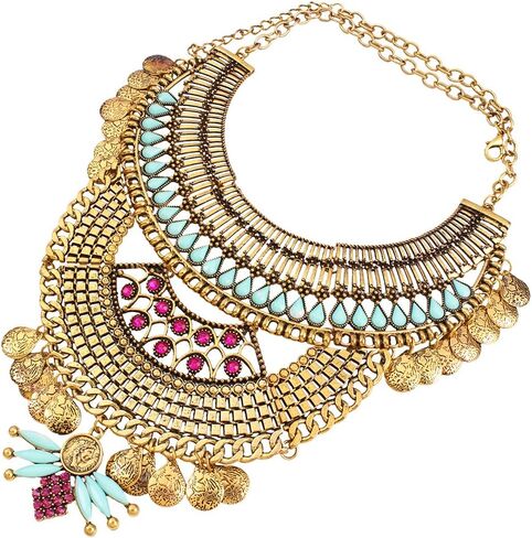 YAZILIND Ethnic Style Bib Statement Choker Collar Necklace for Women Jewelry in Saudi Arabia