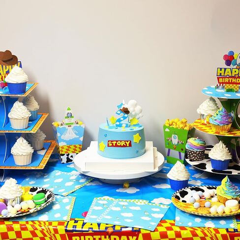Cartoon Story Birthday Candle Blue Sky White Cloud Rocket Candle Toy Theme Birthday Party Supplies (Number 2) in Saudi Arabia