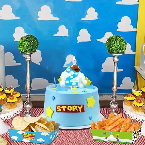 Cartoon Story Birthday Candle Blue Sky White Cloud Rocket Candle Toy Theme Birthday Party Supplies (Number 2) in Saudi Arabia