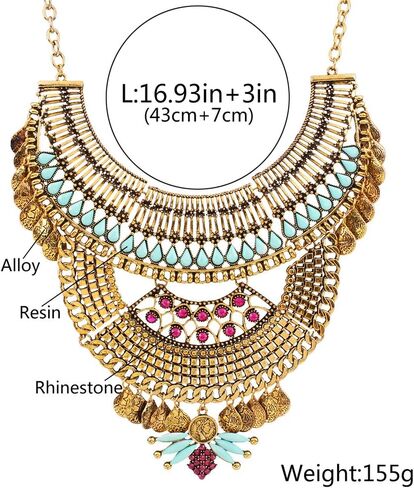 YAZILIND Ethnic Style Bib Statement Choker Collar Necklace for Women Jewelry in Saudi Arabia