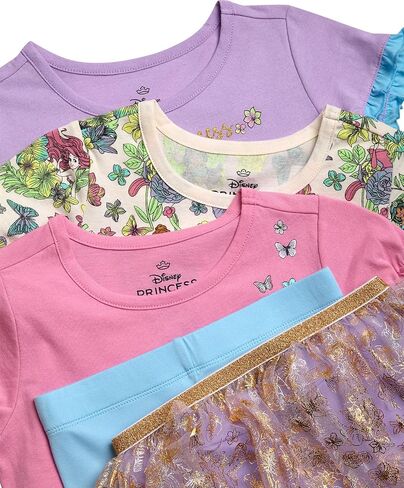 Disney Girls' Clothing Sets - 5 Piece Playwear Set Princesses and Minnie Mouse Toddler Clothes for Girls (Sizes: 3T-7) in Saudi Arabia