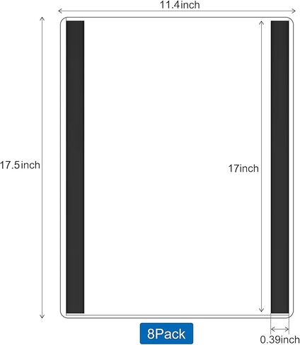 11x17 حامل العلامات المغناطيسية ، حامل علامة الجدار البلاستيكية الشفاف ، إطارات المستندات مع حدود المغناطيس للملصقات ، مثالية لعرض جدار متجر البيع بالتجزئة ، عرض مستودع المستودع ومستند الرفع - 8 حزمة in Kuwait
