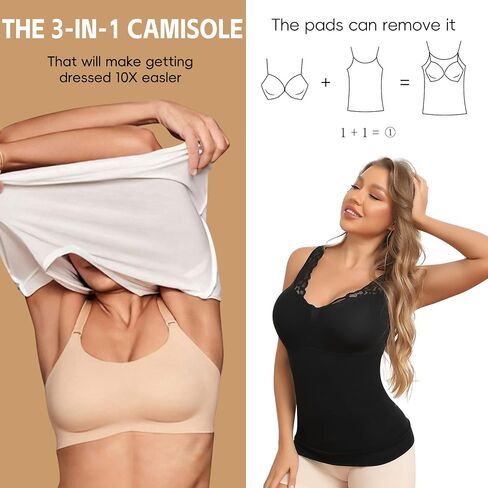 JOYSHAPER Shapewear Camisoles with Built in Bra Tummy Control Shapewear Tank Tops for Women Padded Bras Shaper Cami in Saudi Arabia