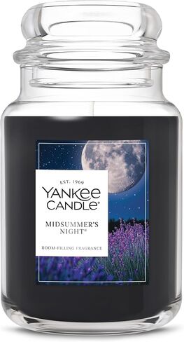 Yankee Candle Large Jar Scented Candle with up to 150 Hour Burn Time, Soy Wax Blend for Cleaner Consistent Burn, 22 oz Jar Candle with Room Filling Fragrance, Midsummer's Night in Saudi Arabia