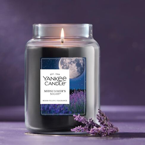 Yankee Candle Large Jar Scented Candle with up to 150 Hour Burn Time, Soy Wax Blend for Cleaner Consistent Burn, 22 oz Jar Candle with Room Filling Fragrance, Midsummer's Night in Saudi Arabia