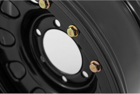 Rough Country Black Simulated Beadlock Steel 15x8 | 5x4.5-RC158545SL Wheel with Painted (15 x 8. inches /5 x 4 inches, -19 mm Offset) in Saudi Arabia