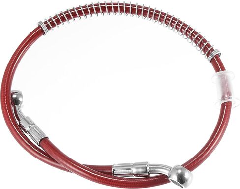 23.62" Length 10mm ID Motorcycle Hydraulic Brake Line Oil Hose Pipe Stainless Steel Braided Cable for ATV Motocross Sport Bikes Street Bikes Red Auto Replacement Parts in Saudi Arabia