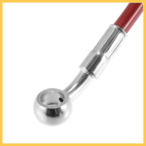 23.62" Length 10mm ID Motorcycle Hydraulic Brake Line Oil Hose Pipe Stainless Steel Braided Cable for ATV Motocross Sport Bikes Street Bikes Red Auto Replacement Parts in Saudi Arabia