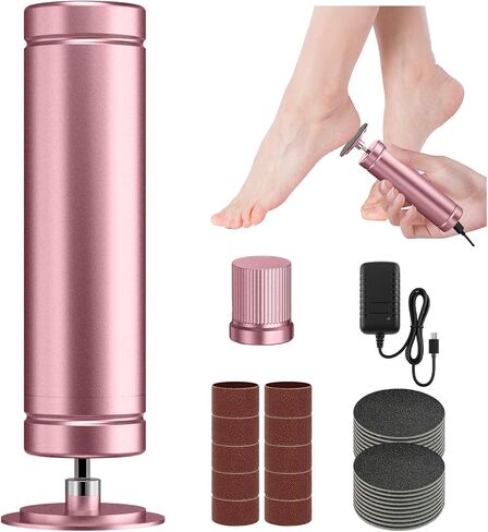 مزيل الكالس للقدمين ، فرك قدم احترافي مع 60 قطعة من أقراص ورق الصنفرة ، وأدوات باديكير السرعة القابلة للتعديل للأقدام ، ومزيل الكالس الكهربائي القابل للرجال للنساء البشرة الميتة والكالس in Kuwait