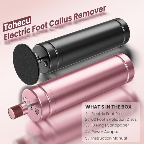 مزيل الكالس للقدمين ، فرك قدم احترافي مع 60 قطعة من أقراص ورق الصنفرة ، وأدوات باديكير السرعة القابلة للتعديل للأقدام ، ومزيل الكالس الكهربائي القابل للرجال للنساء البشرة الميتة والكالس in Kuwait