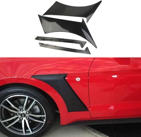 Body Side Fender Door Scoops Cover Trim Accessories for 2015-2023 Ford Mustang (Front-Black unpainted) in Saudi Arabia