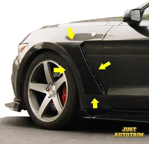 Body Side Fender Door Scoops Cover Trim Accessories for 2015-2023 Ford Mustang (Front-Black unpainted) in Saudi Arabia