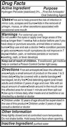 McKesson Hydrogen Peroxide 3%, 4 oz [Pack of 1] Topical Solution USP, First Aid Antiseptic, Oral Debriding Agent in Kuwait