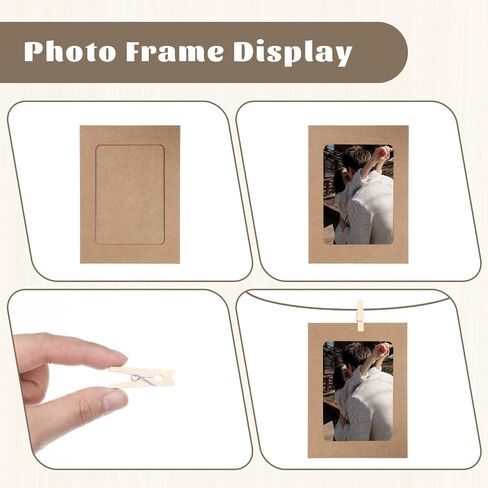 10 PCS Paper Picture Frames ، 4 × 6 بوصة ، إطار صور الورق ، إطارات الصور من الورق المقوى مع مقاطع وسلاسل مقطع DIY معلق حاملي عرض الصور للمنزل ، والفصول الدراسية ، والمكتب ، وحفل الزفاف (KHAKI) in Saudi Arabia