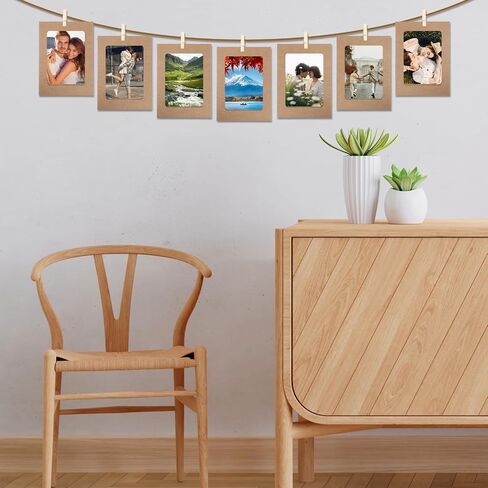 10 PCS Paper Picture Frames ، 4 × 6 بوصة ، إطار صور الورق ، إطارات الصور من الورق المقوى مع مقاطع وسلاسل مقطع DIY معلق حاملي عرض الصور للمنزل ، والفصول الدراسية ، والمكتب ، وحفل الزفاف (KHAKI) in Saudi Arabia