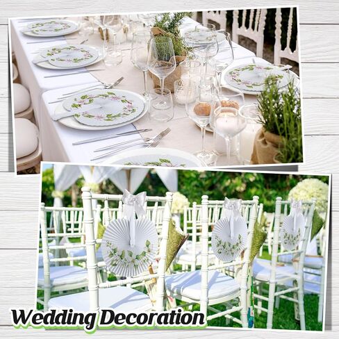 50 Pack White Folding Fans- Round and Heart Shaped Handheld Folding Accordion Paper Fans Assortment with Plastic Handle for Wedding Birthday Celebration Party Favors Bag Filler in Kuwait