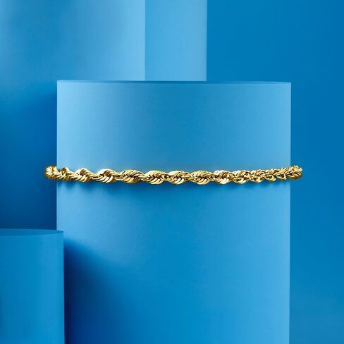 Ross-Simons 3.2mm 14kt Yellow Gold Rope-Chain Bracelet in Saudi Arabia