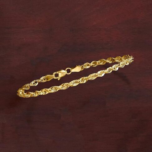Ross-Simons 3.2mm 14kt Yellow Gold Rope-Chain Bracelet in Saudi Arabia