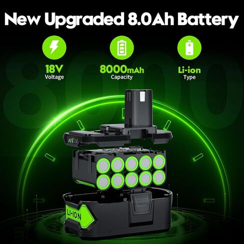 بطارية جديدة مطورة 7.0 أمبير في الساعة لبطارية Ryobi 18 فولت بطارية ليثيوم أيون لبطارية Ryobi 18 فولت ONEPLUS P102 P108 P189 P190 P197 P100 P107 لبطارية Ryobi 18 فولت استبدال بطارية أداة لاسلكية 2 حزمة in Kuwait