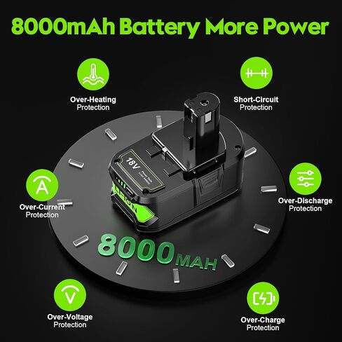 بطارية جديدة مطورة 7.0 أمبير في الساعة لبطارية Ryobi 18 فولت بطارية ليثيوم أيون لبطارية Ryobi 18 فولت ONEPLUS P102 P108 P189 P190 P197 P100 P107 لبطارية Ryobi 18 فولت استبدال بطارية أداة لاسلكية 2 حزمة in Kuwait