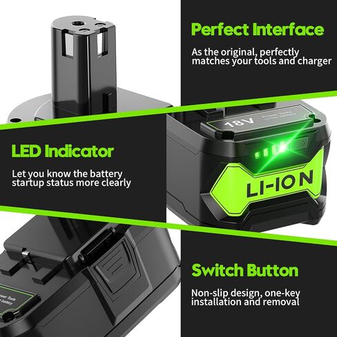 بطارية جديدة مطورة 7.0 أمبير في الساعة لبطارية Ryobi 18 فولت بطارية ليثيوم أيون لبطارية Ryobi 18 فولت ONEPLUS P102 P108 P189 P190 P197 P100 P107 لبطارية Ryobi 18 فولت استبدال بطارية أداة لاسلكية 2 حزمة in Kuwait