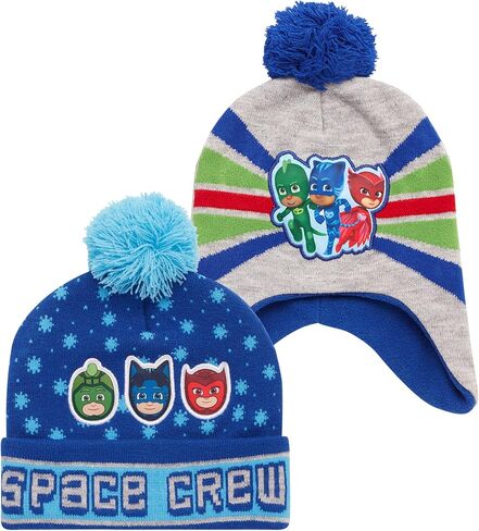 PJ Masks Boys' Winter Hat - 2 Pack Superhero Pom Pom Beanie (Toddler) in Saudi Arabia