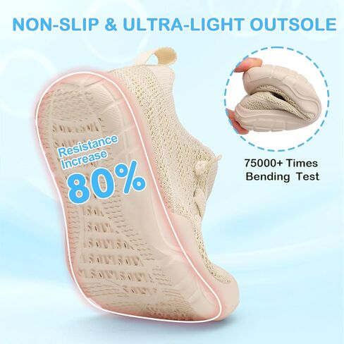 Scurtain Toddler Shoes Boys Girls Barefoot Shoes Kids Breathable Sneakers Slip on Toddler Sneakers in Saudi Arabia